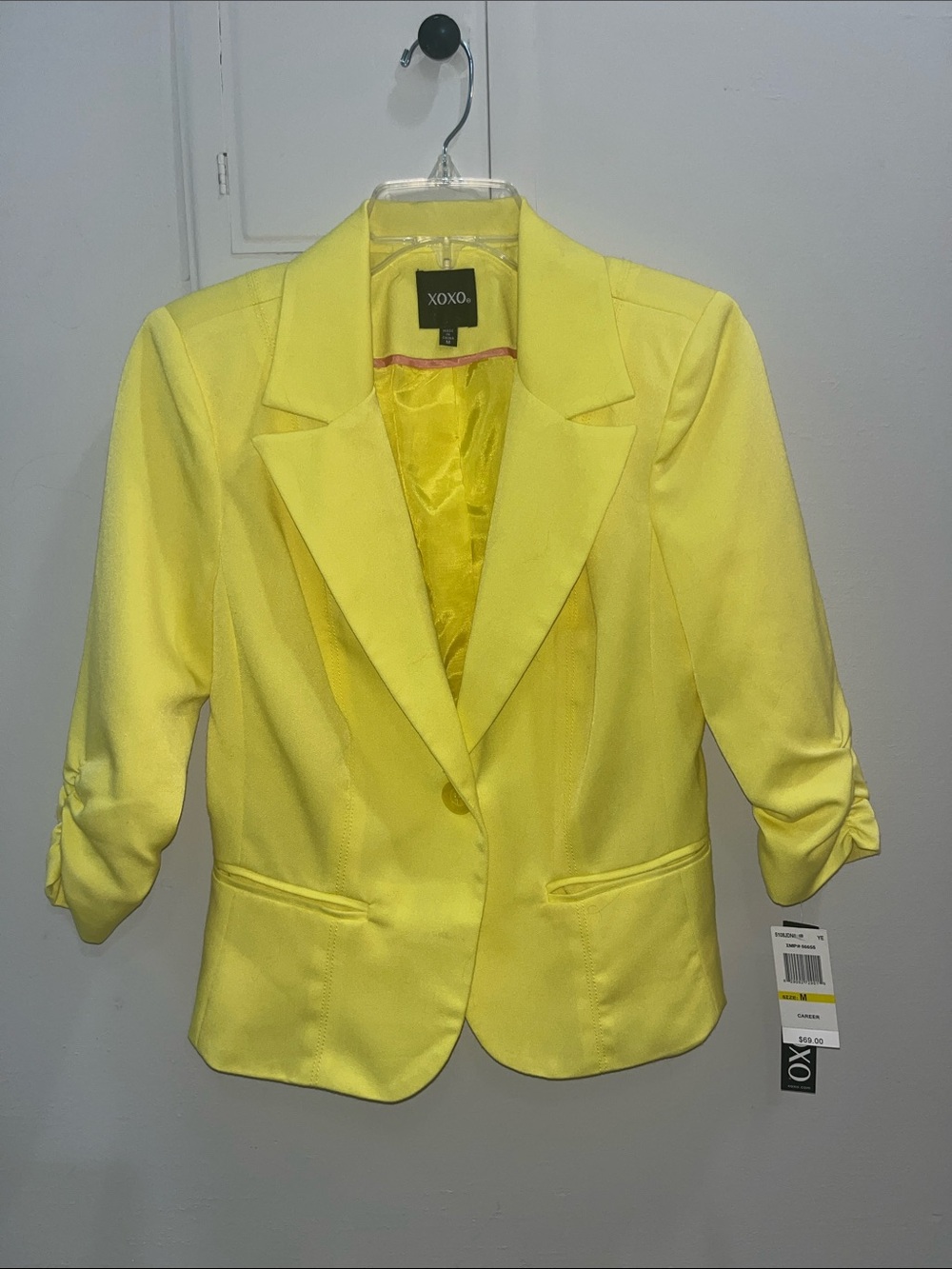 NWT XOXO Bright Yellow Tailored Blazer